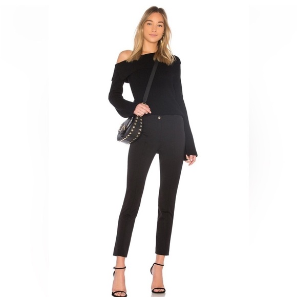 Theory Black Clean Cigarette Business Casual Trousers Pants Sz 12 - Picture 1 of 11